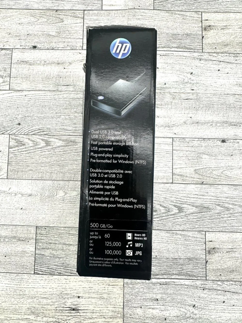 HP 500GB USB 2.0/3.0 Portable External HD Model WDBACZ5000ABK-NESN, Black